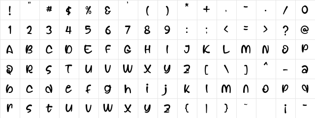 Relaxnes Regular  glyph index