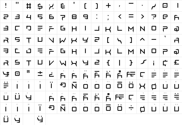 Lethal Injector (regular) Regular  glyph index