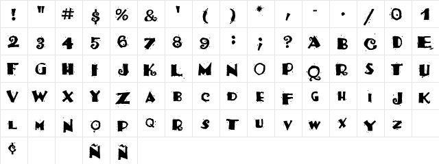 Salsa Regular  glyph index