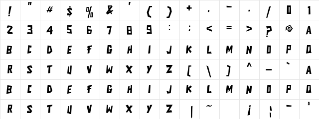 CIKANDEI Regular  glyph index