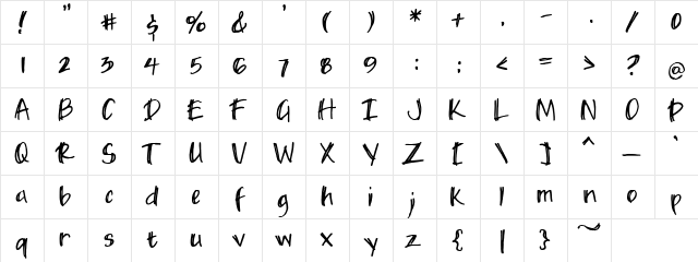 PC Splinters Regular  glyph index