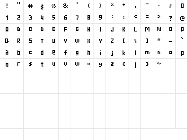 MW TACO 8point  glyph index