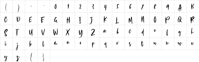 Cloudy Night Regular  glyph index