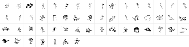 KidsArt Regular  glyph index