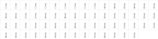 KR Silver Spoons Regular  glyph index