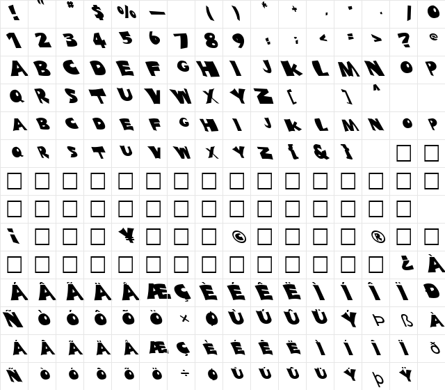FZ JAZZY 10 LEFTY Light  glyph index