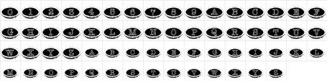 101 Punkin Pie Regular  glyph index