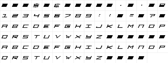 Dj Courageous Regular  glyph index