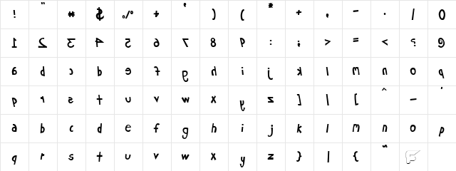 Sour Apple Regular  glyph index