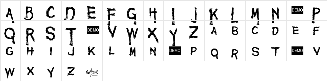 Maniac DEMO Regular  glyph index