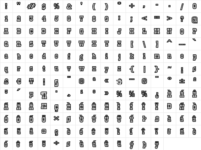 Burris Regular  glyph index