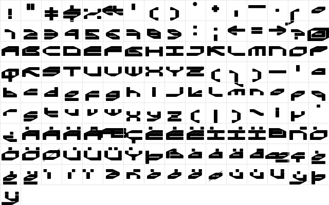 Qiqito Regular  glyph index