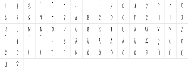 THE BEST THINGS IN LIFE ARE FREE Regular  glyph index