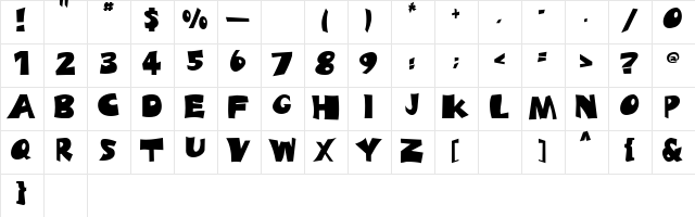 Kramer 1 bold  glyph index