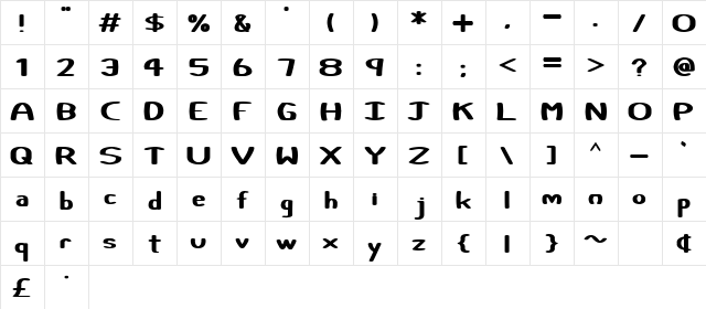 Certainly Regular  glyph index