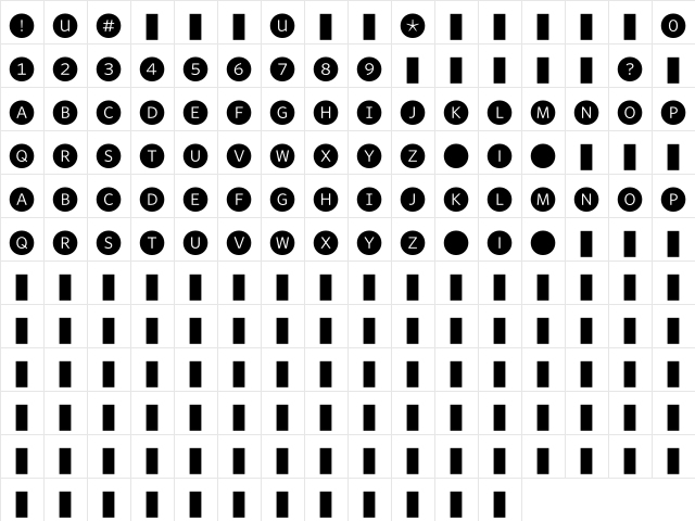 WhitneyIndexBlack RoundLt1  glyph index