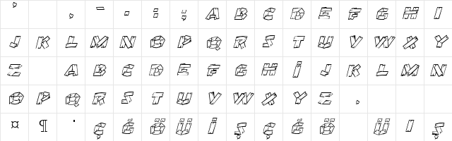 Carpenter Regular  glyph index