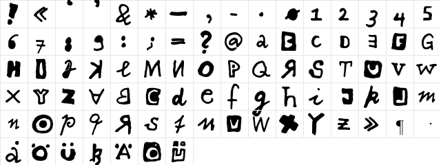 felu Regular  glyph index