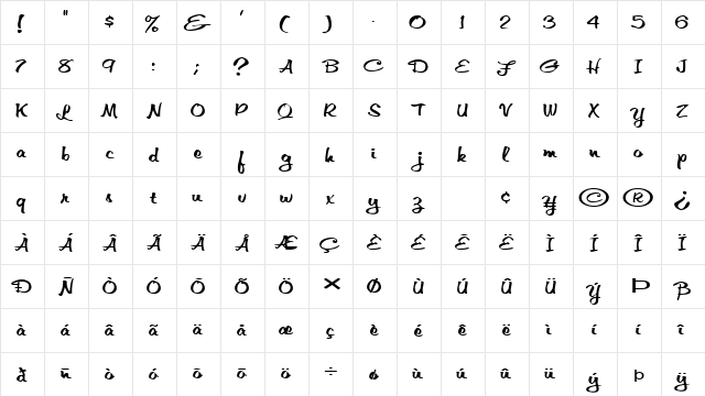 FZ HAND 10 EX Normal  glyph index