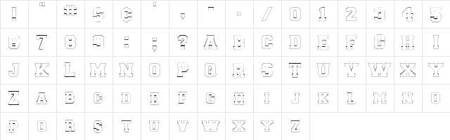 CollegiateBorderFLF Regular  glyph index