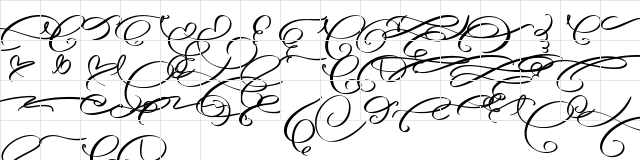 Angella Gardness Swash Regular  glyph index