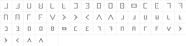 Masonic Writing Regular  glyph index