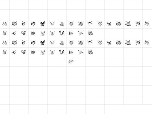 KittyPrint AOE Regular  glyph index