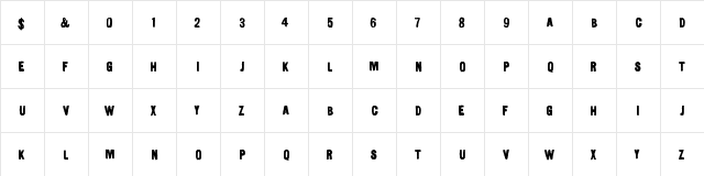 UrbanPaints Regular  glyph index