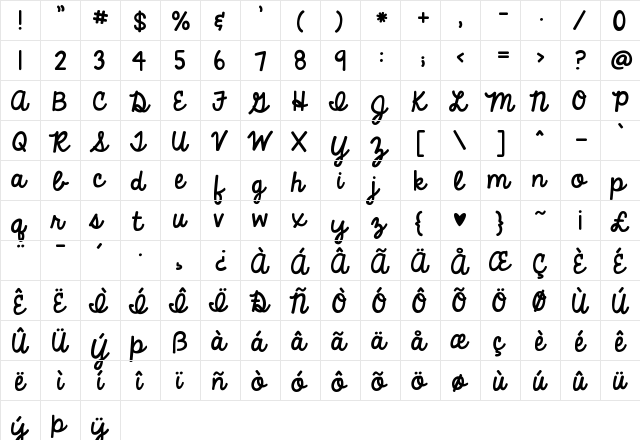 KG Always A Good Time Regular  glyph index