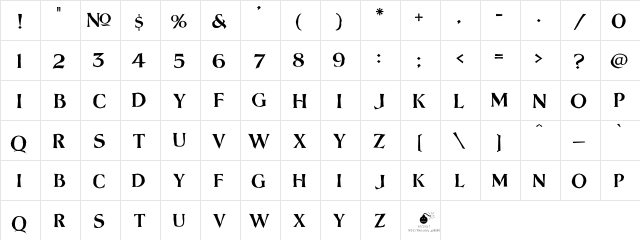 LHF Lakeside Regular 1 Regular  glyph index