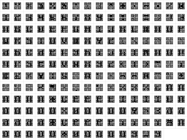 Cybernaut Regular  glyph index
