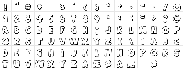 Agent Orange Regular  glyph index