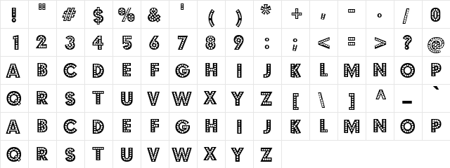 Kallada Stream Regular  glyph index