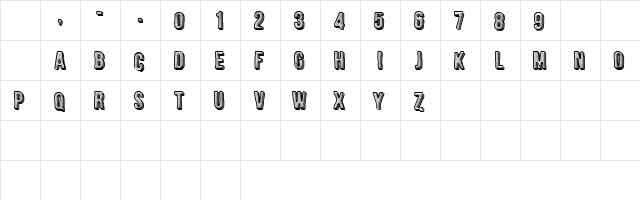 CF Engraved Regular  glyph index