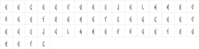 Round_3D_Monogram_Left Regular  glyph index