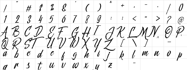 Jonjous Regular  glyph index