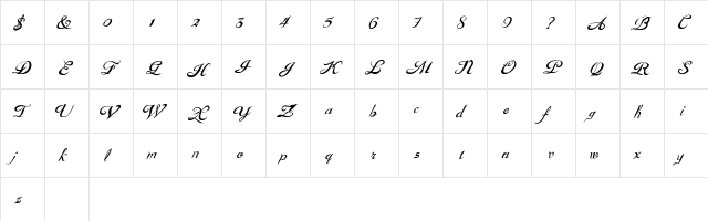 GouldenTreatise Regular  glyph index