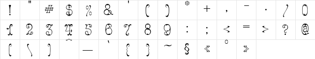 Figured Regular  glyph index