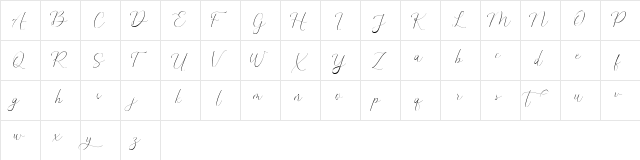 The Britney Regular  glyph index