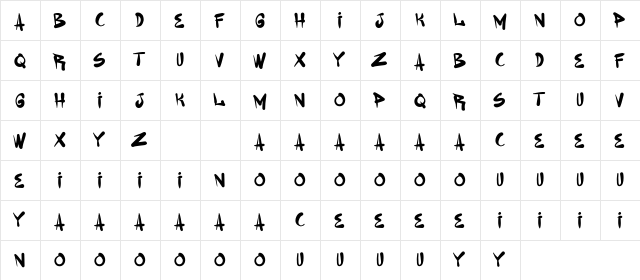 Gerilyaz Demo Regular  glyph index