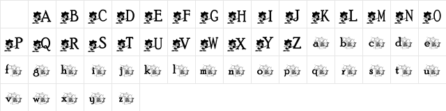 KG GIRLTALK Regular  glyph index