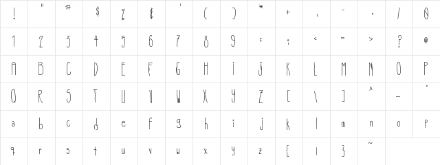OlivesFont Medium  glyph index