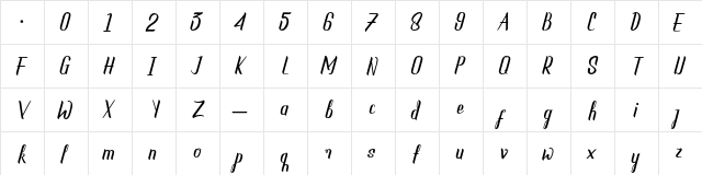 new scraper Regular  glyph index