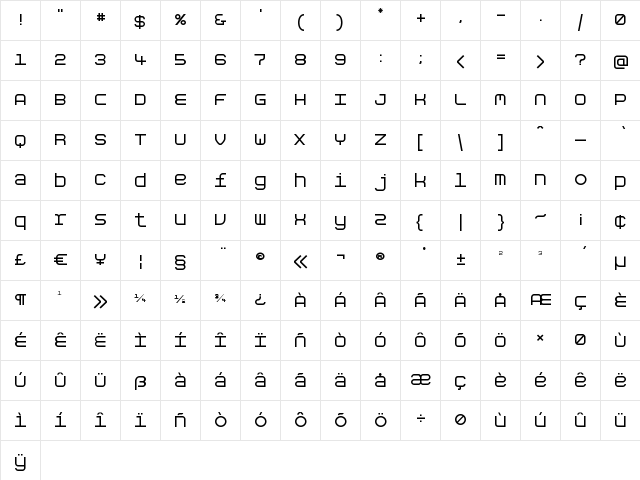 Aspirin Regular  glyph index