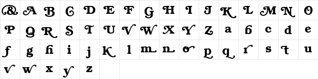 BookwomanSwash DemiSH  glyph index