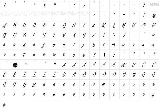 Gillie&Hilda Regular  glyph index