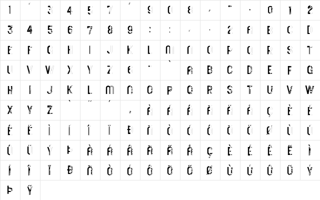 Real Dozy Tracy   glyph index