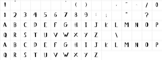 Craas Gg Regular  glyph index