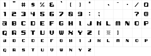 Alpha Test JL Regular  glyph index