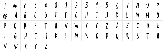 hectic Regular  glyph index